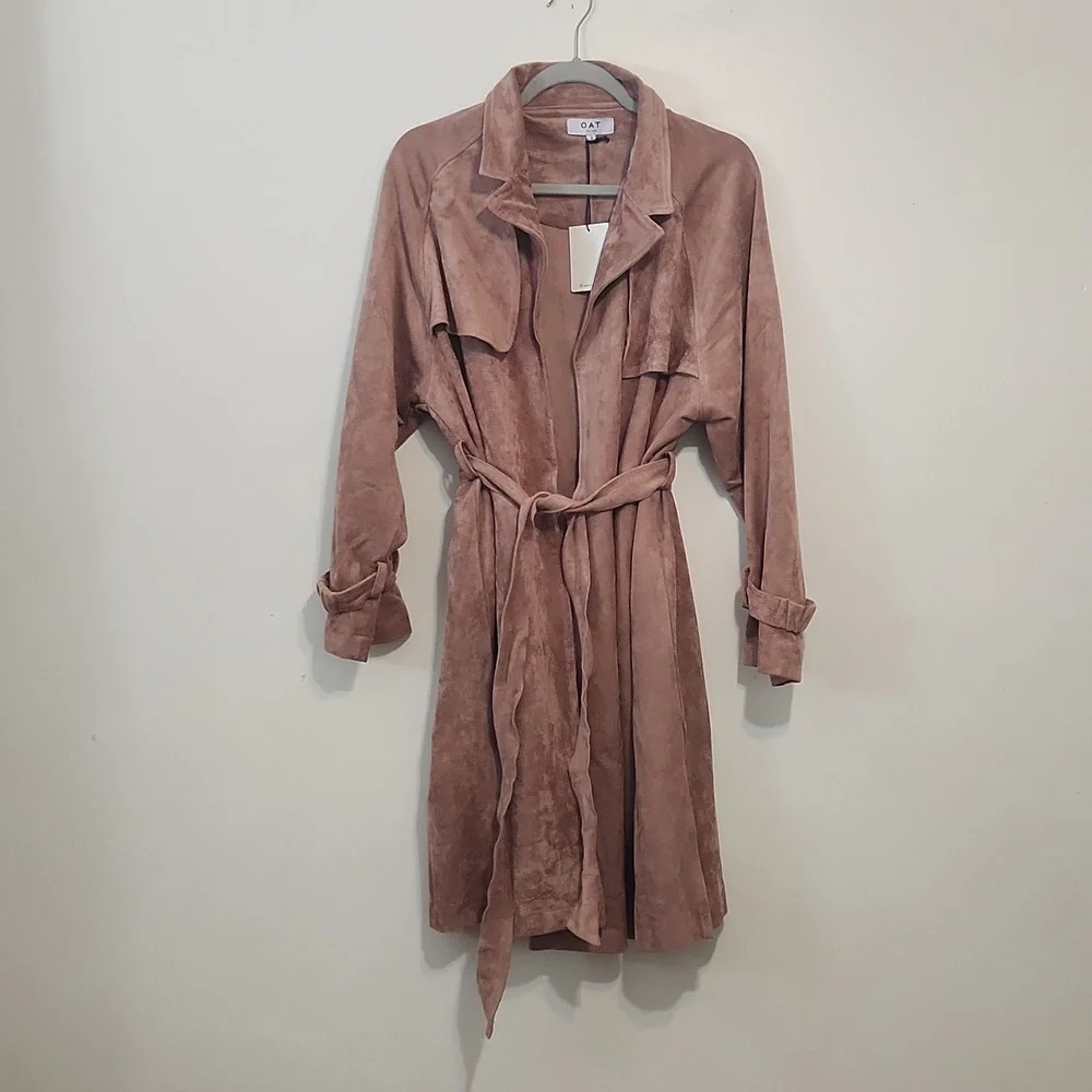 Oat New York Faux Suede Jacket Dusty Rose small - Picture 2 of 6